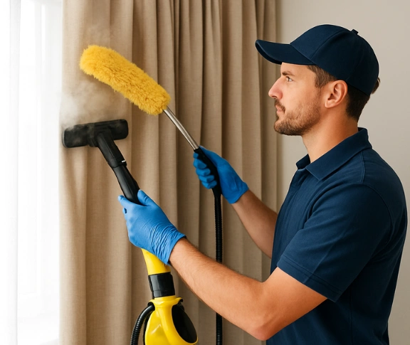 Trusted residential curtain cleaning technician Matty Curtain Cleaning peregian-springs QLD